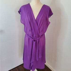 HOBBS London Silk Purple Silk Dress Size 18